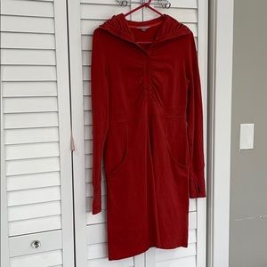 ATHLETA•Burnt Orange Long Sleeve Henley Dress•Sz M